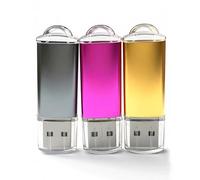 Lot de 3 clés USB 16 Go Haute Vitesse USB 2.0 avec indicateur LED pour PC/Ordinateur Portable/Autoradio/TV (Rose Rouge, Or, Gris)