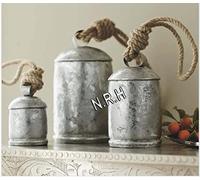 Lot de 3 cloches de Noël géantes en forme de vache à suspendre sur une corde - Style shabby chic - Cloches de Noël porte-bonheur en métal - 10,2 cm, 15,2 cm, 20,3 cm