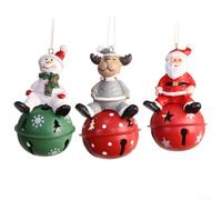 Lot de 3 cloches de Noël, Père Noël, bonhomme de neige, renne, cloches pour fête de Noël, arbres, décorations de vacances à faire soi-même