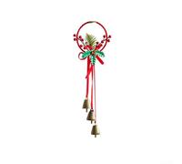 Lot de 3 clochettes de Noël antiques avec nœud en étoile et grelots pour décoration de sapin de Noël et de voiture