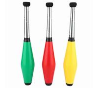Lot de 3 clubs de jonglage de taille junior ultralégers non toxiques pour jonglage Club de jonglage pour entraîneur enfant jouant corps exercice intérieur extérieur adolescents aîné (vert/rouge/jaune)