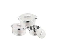 Lot de 3 cocottes isothermes avec couvercle 3 7/2 6/1 5 l - Réchauffeur/refroidisseur de nourriture - Bol de Argent Argent GLACIERE