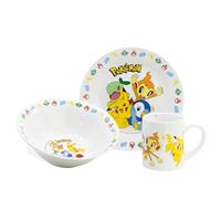 Lot de 3 collations en céramique (assiette, bol, tasse) dans un coffret cadeau Pokémon Happy Fun