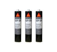 Lot de 3 colle-mastics hybrides SIKA Sikaflex 521 UV - Gris clair - 300ml