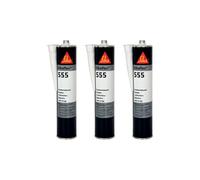 Lot de 3 colles de vitrage SIKA Sikaflex 555 - Noir - 300ml