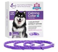 Lot de 3 colliers apaisants pour chien - Collier de phéromones pour animaux de compagnie, soulage le chien, réduit le stress, la dissociation et les comportements indésirables.