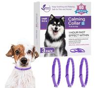 Lot de 3 colliers apaisants pour chien pour se détendre | 61,4 cm de long réduit les rayures indésirables et traite une portée, dure 60 jours, soulage les mauvais comportements, collier apaisant