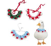 Lot de 3 colliers de canard faits à la main pour petits animaux de compagnie, poule, oie, collier réglable pour reconnaître plus facilement les accessoires de canard pour animaux de compagnie