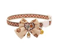 Lot de 3 colliers de chat nœud papillon mignons avec cloche, ajustable, en polyester, pour chatons, petits chiens (couleurs 3,5 à 38,9 cm)