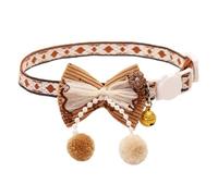 Lot de 3 colliers de chat nœud papillon mignons avec cloche, réglable, en polyester, pour chatons, petits chiens (couleurs 16,7 à 38,9 cm)