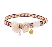 Lot de 3 colliers de chat nœud papillon mignons avec cloche, réglable, en polyester, pour chatons, petits chiens (couleurs 10,9 à 28,9 cm)
