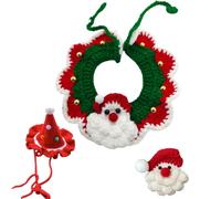 Lot de 3 colliers de Noël tricotés pour chat avec chapeau assorti - Costume de Noël pour animaux de compagnie - Écharpe tricotée à la main - Accessoire de cou pour animaux de compagnie de petite