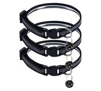 Lot de 3 colliers pour chat avec clochette réfléchissante - Collier réglable pour chat - 19 à 32 cm - Plus de sécurité - Boucle de sécurité - Ajustement doux - Libération rapide - Visibilité nocturne
