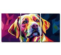 Lot de 3 Coloré Tableau Décoration Murale Affiche Décoration Chambre Impression sur Toile Chien Peintures sur Toile Décor Murale pour Chambre Maison Suspendu Art Décor,Cadeau Femme,45x70cmx3pcs,-f131b