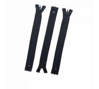 Lot de 3 - Coloris Noir 20 cm Fermeture Eclair maille spirale fine polyester non séparable jupe robe tailleur pochette