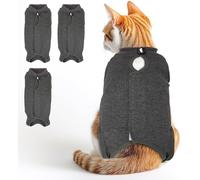 Lot de 3 combinaisons de convalescence pour chat contre la stérilisation des plaies abdominales femelles, combinaison pour chat après une chirurgie, combinaison alternative respirante anti-léchage