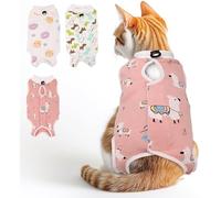 Lot de 3 combinaisons de convalescence pour chat - Pour plaies abdominales - Combinaison pour chat après une chirurgie - Collier alternatif respirant - Anti-léchage