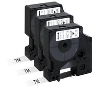 Lot de 3 Compatible avec Dymo Ruban Recharge D1 12mm x 7 m Etiqueteuse 45013 S0720530 pour Dymo Labelmanager 160 210D 280 360D 420P Label Point 150 350