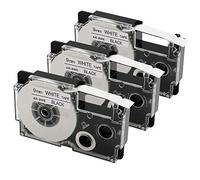 Lot de 3 Compatible Casio Xr-9we2s XR-9WE Label cassettes pour Casio Kl-120 KL-60 Kl100 Kl750 Kl780 Kl7000 étiqueteuses et bien plus encore, 3/20,3 cm (9 mm) x 7,9 m (8 M), Noir sur blanc