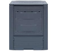 Lot de 3 composteurs de jardin aspect rotin 780 l - Silo à compost pour déchets biologiques - 60 x 60 x 83 cm - Gris