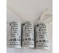 Lot de 3 Condensateur de démarrage universel avec câble 2 fils 2µF 450V Permanent Moteur Appareils Electriques Ménagers Pompe Volet roulant