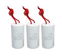 Lot de 3 condensateurs de démarrage moteur CBB60, 8 µF/450 V, condensateur cylindrique rond 62 x 37 mm (2,44 x 1,46 po) avec 2 fils pour moteurs à courant alternatif, pompes à eau, machines à laver