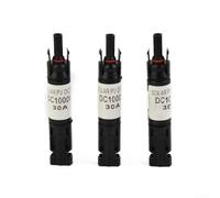Lot de 3 connecteurs à diode PV avec indice d'étanchéité IP67, tension nominale de 1000 V, contacts en cuivre étamé, compatible avec l'énergie solaire 10-14 AWG (15 A)