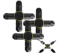 Lot de 3 connecteurs de câble étanches IP68 - Connecteur de câble étanche à 3 broches - Manchon de connexion pour câble de 5 à 12 mm de diamètre - Boîte de jonction étanche IP68 - Pour jardin