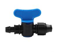 Lot de 3 connecteurs de tuyau de 16 mm avec mini robinet à boisseau sphérique pour systèmes d'irrigation goutte à goutte, connecteur de verrouillage en polyéthylène