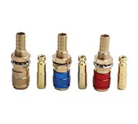 Lot de 3 connecteurs rapides en laiton pour tuyau d'identification de 10 mm, compatible avec les modèles de torche de soudage TIG 12/18/20/27, pour un raccord durable pour le soudage et le traitement