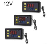 Lot de 3 contrôleurs de température numériques W3230, interrupteur thermostat avec sortie relais de 20 A et capteur étanche, conçu pour une gestion précise de la température (12 V)