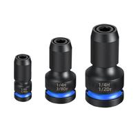 Lot de 3 convertisseurs hexagonaux de 6,35 mm vers adaptateur hexagonal de 6,35 mm vers adaptateur hexagonal de 6,35 mm, adaptateur de clé à choc pour clé à cliquet, mandrin à changement rapide