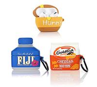 (Lot de 3) Coque pour Airpods Pro, XMBYGY Housse de Protection en Silicone pour Airpods Pro avec Motif de Peau Amusant Mignon, avec Porte-clés (Goldfish+Fiji+Hunny)