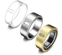 Lot de 3 coques compatibles avec Oura Ring Gen 4/Oura Ring Gen 3 Horizon/Heritage, charge de surport avec coque, protecteur en TPU anti-rayures pour homme et femme (taille 6, transparent + argent + or