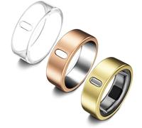 Lot de 3 coques compatibles avec Oura Ring Gen 4/Oura Ring Gen 3 Horizon/Heritage, charge de surport avec coque, protecteur en TPU anti-rayures pour homme et femme (transparent + or + or rose, taille