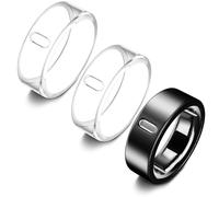 Lot de 3 coques compatibles avec Oura Ring Gen 4/Oura Ring Gen 3 Horizon/Heritage, charge de surport avec coque, protecteur en TPU anti-rayures pour homme et femme (taille 8, transparent x 2 + noir)