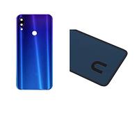 Lot de 3 coques de batterie + adhésif double face + lentille compatible pour Xiaomi Redmi Note 7/Note 7 Pro M1901F7E M1901F7C arrière arrière coque arrière + autocollant + lentille avec cadre (bleu)