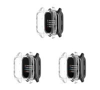 Lot de 3 coques de protection compatibles avec Garmin Venu Sq 2 - Film de protection d'écran flexible en TPU - Anti-rayures - Pour Garmin Venu Sq 2 (transparent/transparent)