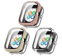 Lot de 3 coques de protection compatibles avec Honor Choice - Avec film de protection d'écran anti-rayures - Protection PC rigide pour montre connectée Haylou Watch