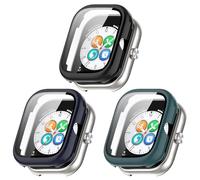 Lot de 3 coques de protection compatibles avec Honor Choice - Avec film de protection d'écran anti-rayures - Protection PC rigide pour montre connectée Haylou Watch