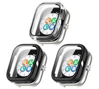 Lot de 3 coques de protection compatibles avec Honor Choice - Avec film de protection d'écran anti-rayures - Protection PC rigide pour montre connectée Haylou Watch