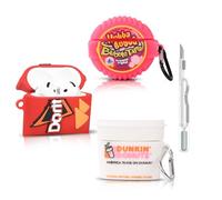 Lot de 3 coques de protection en silicone pour écouteurs sans fil AirPods 4ème génération, avec kit de stylo de nettoyage, étui de chargement XMBYGY en silicone dessin animé et mousqueton pour hommes