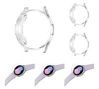 Lot de 3 coques de protection et film de protection d'écran en verre compatibles avec Samsung Galaxy Watch 6 Classic 43 mm, coque rigide en polycarbonate anti-chocs, protection ultra fine pour Galaxy
