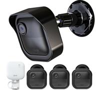 Lot de 3 coques de protection et support de montage pour caméra extérieure Blink 4e génération et 3e génération, support réglable à 360° avec module de synchronisation et support 2 sorties (noir)