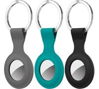 Lot De 3 Coques De Protection Pour Apple Airtag Avec Porte¿Clé ¿ Anti¿Perte, Anti¿Rayures En Silicone Multicolore