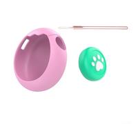 Lot de 3 coques en silicone pour Tamagotchi Connection Virtual Pet avec boutons, protecteur d'écran et cordon de serrage, rose, bleu, violet (coque + capuchon de clé + cordon rose)
