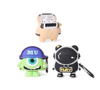Lot de 3 coques pour AirPods 2e/1ère génération (2019/2016) avec porte-clés, coque de protection en silicone XMBYGY avec motif mignon et amusant pour AirPods 1 et AirPods 2