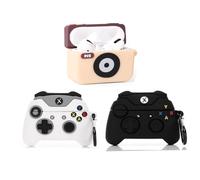 Lot de 3 coques pour AirPods Pro 1ère et 2ème génération, coque de protection en silicone XMBYGY avec design de peau mignon et amusant, avec porte-clés