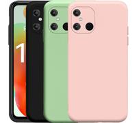 Lot De 3 Coques Souples En Gel Tpu Mate Pour Xiaomi Redmi 12c 4g - Protection Caméra 360°, Intérieur Microfibre, Découpes Précises (Noir/Vert/Rose)