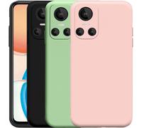 Lot De 3 Coques Souples Mat En Silicone Tpu Pour Realme Gt Neo 3 - Protection Caméra 360° Avec Intérieur Microfibre - Noir / Vert / Rose